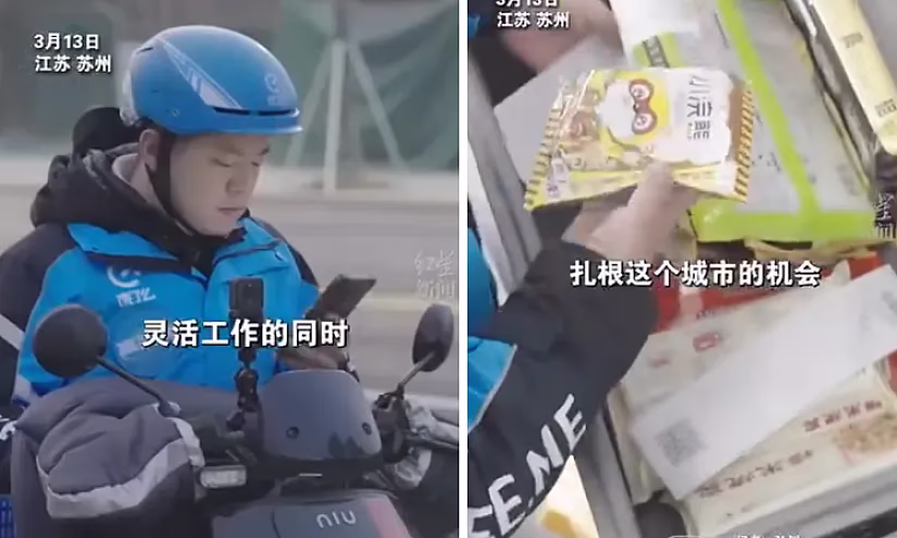 Как китайский чиновник попробовал себя в роли доставщика еды