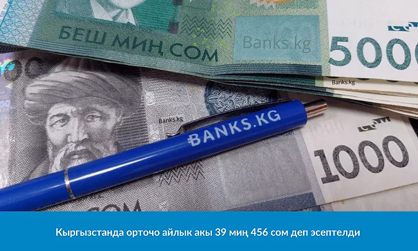 Кыргызстанда орточо айлык акы 39 миң 456 сом деп эсептелди
