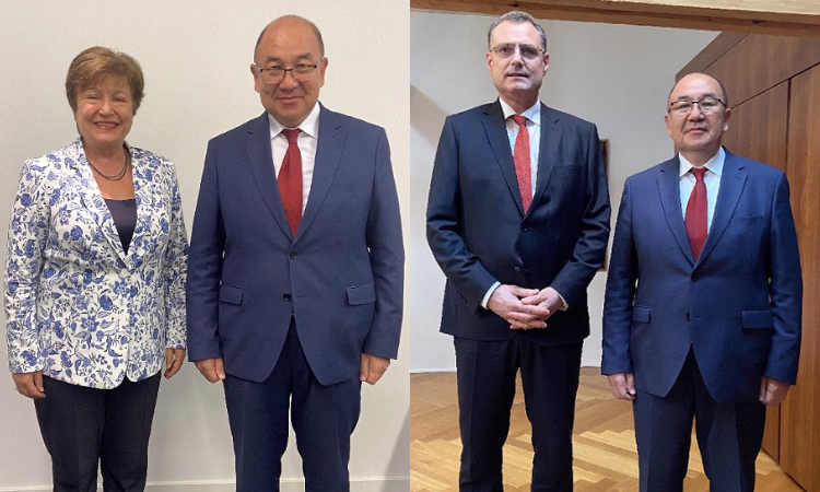 Председатель Нацбанка КР встретился с главами МВФ и Нацбанка Швейцарии