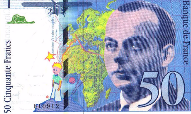 Герой какой сказки изображен на купюре «50 франков Сент-Экзюпери»?