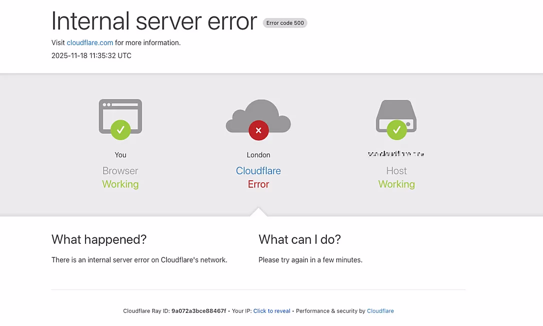 Масштабный сбой Cloudflare вызвал недоступность сайтов во многих странах